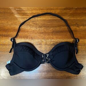 Newport News Black SwimsuitUnderwire Bikini Top Adjustable Buckles Size 4